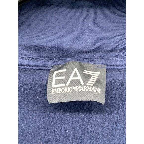 EA7 EMPORIO ARMANI Men's Navy Blue Zip-Up Hooded Sweater SZ L - Picture 7 of 11